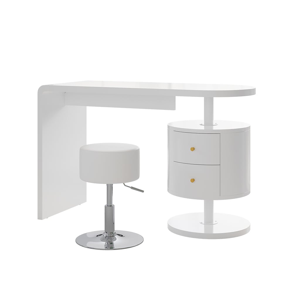 Coiffeuse sans miroir, avec tabouret blanc 120x76cm Coiffeuse sans miroir, avec tabouret blanc 120x76cm