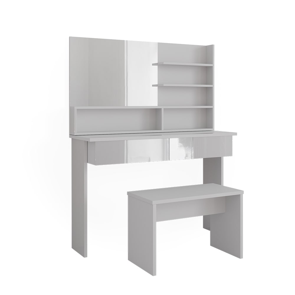 Coiffeuse avec banc, Blanc 120 x 83.5cm