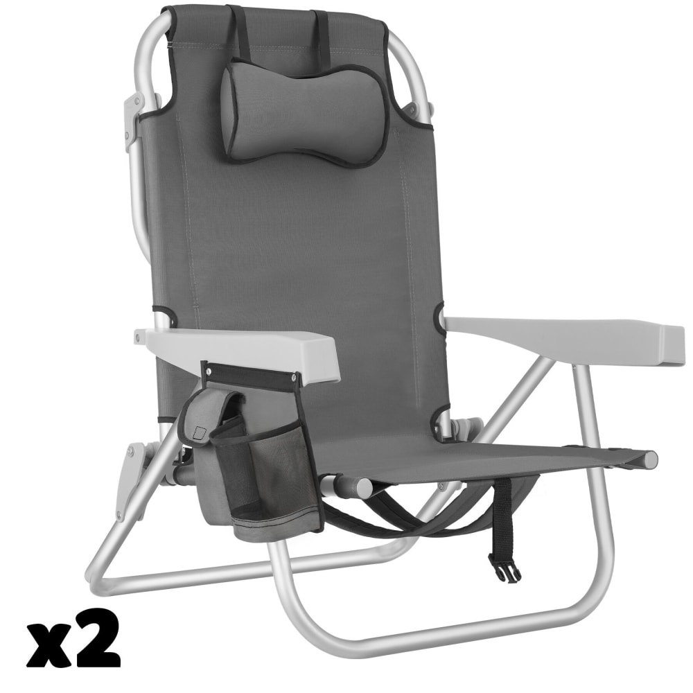 Tectake 2 sillas de playa, plegable
