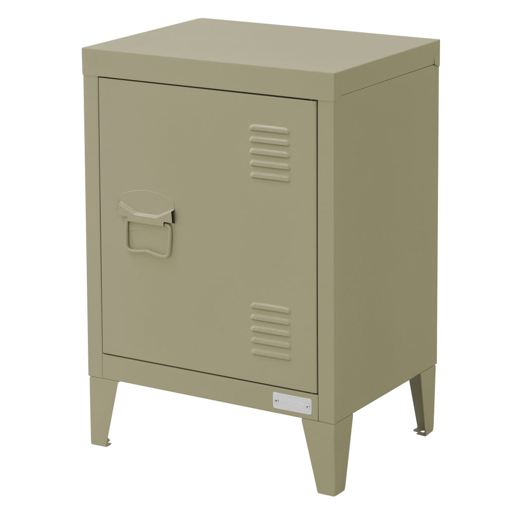 ML-Design Nachttisch in Olive 40x30x58 cm aus Stahl 1 Tür Industriedesign Grün Metall