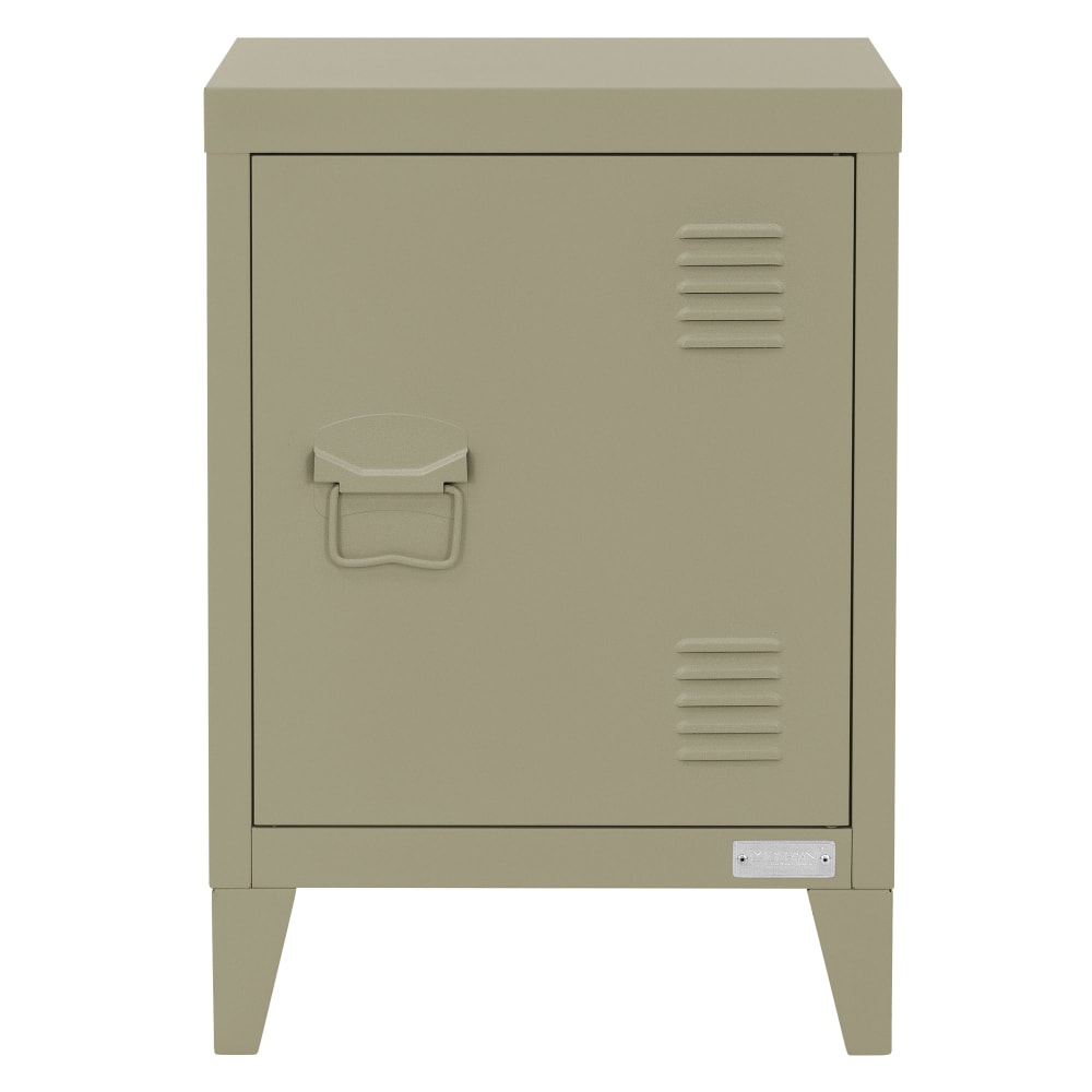 Nachttisch in Olive 40x30x58 cm aus Stahl 1 Tür Industriedesign -
