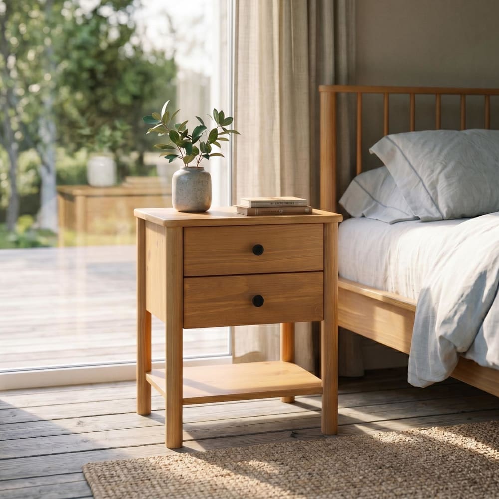 Nachttisch mit zwei Schubladen, Eiche - Maisons Du Monde