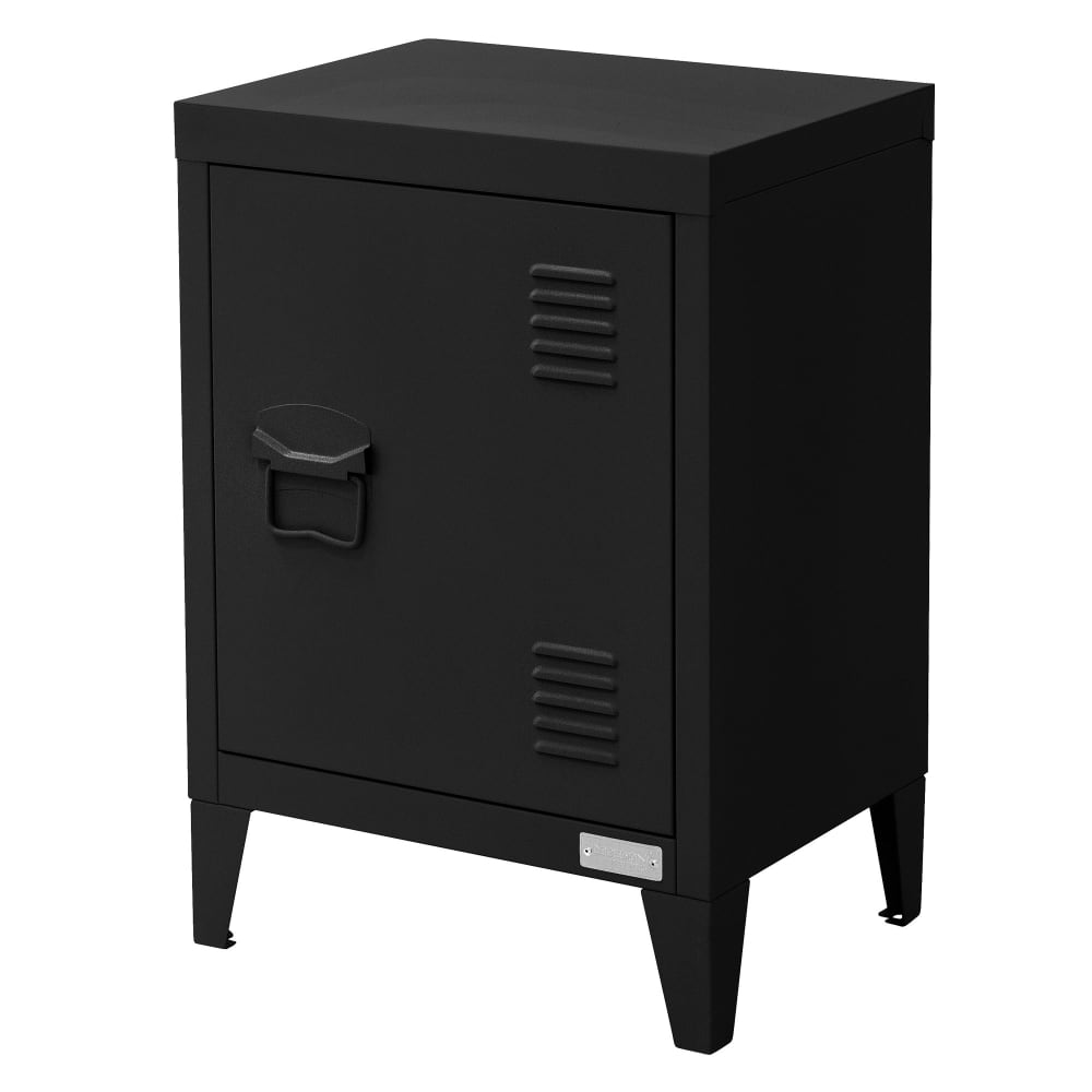 ML-Design Nachttisch in Schwarz 40x30x58 cm aus Stahl 1 Tür Industriedesign Schwarz Metall