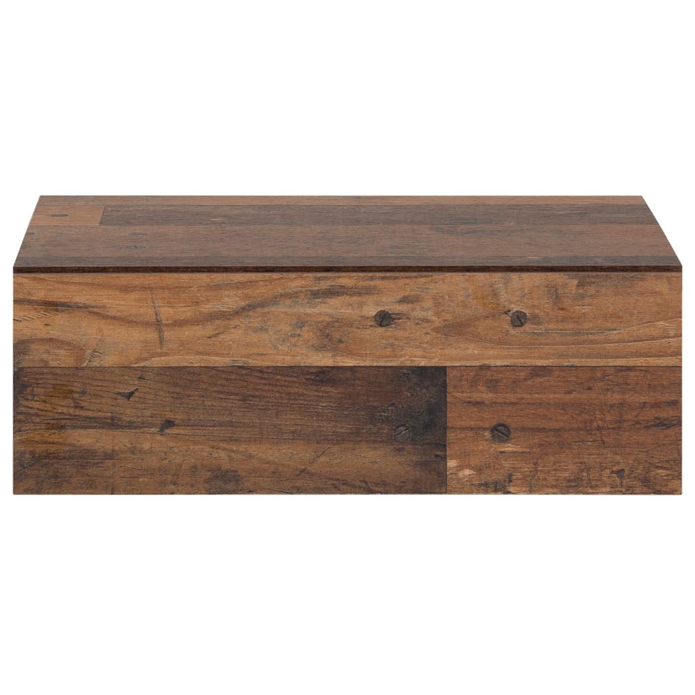 IDIMEX Hägender Nachttisch mit Wandbefestigung und Schublade, Old Style style industrial Braun Spanplatte
