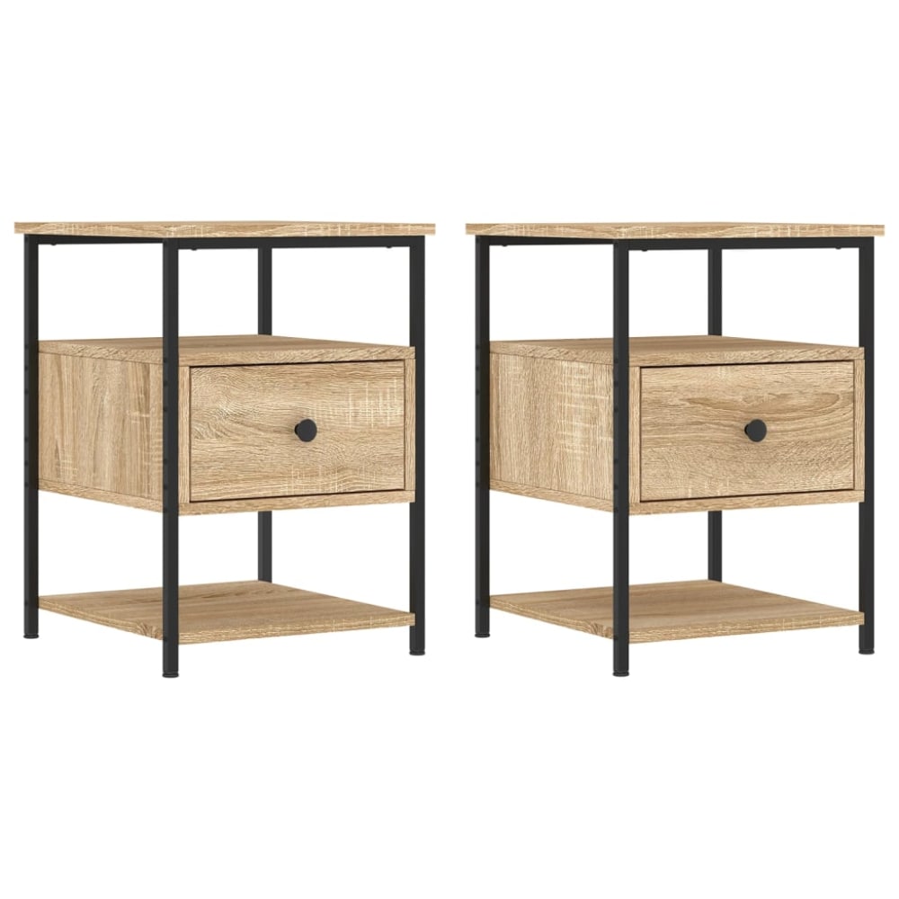Tables de chevet bois de sonoma ocre marron  40 x 42 x 56 cm