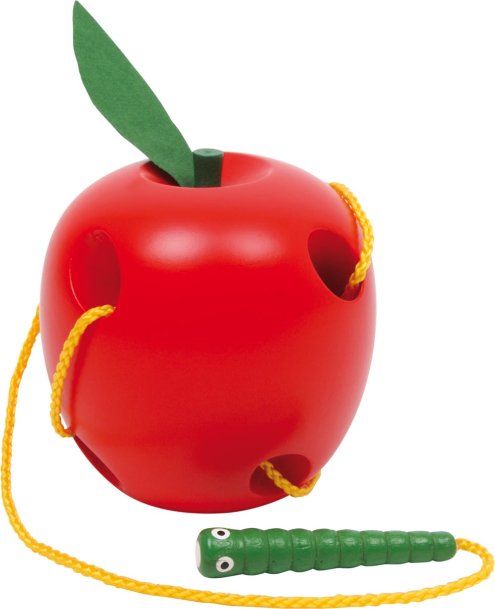 Small foot company Fädelspiel Apfel und Wurm ROT HOLZ Kinder