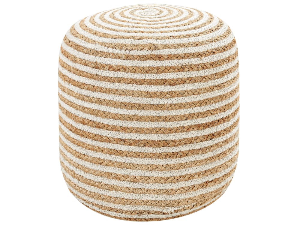 Pouf en tissu beige 40x40cm