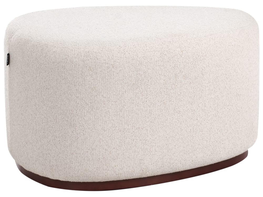 pouf en tissu beige 57x45cm