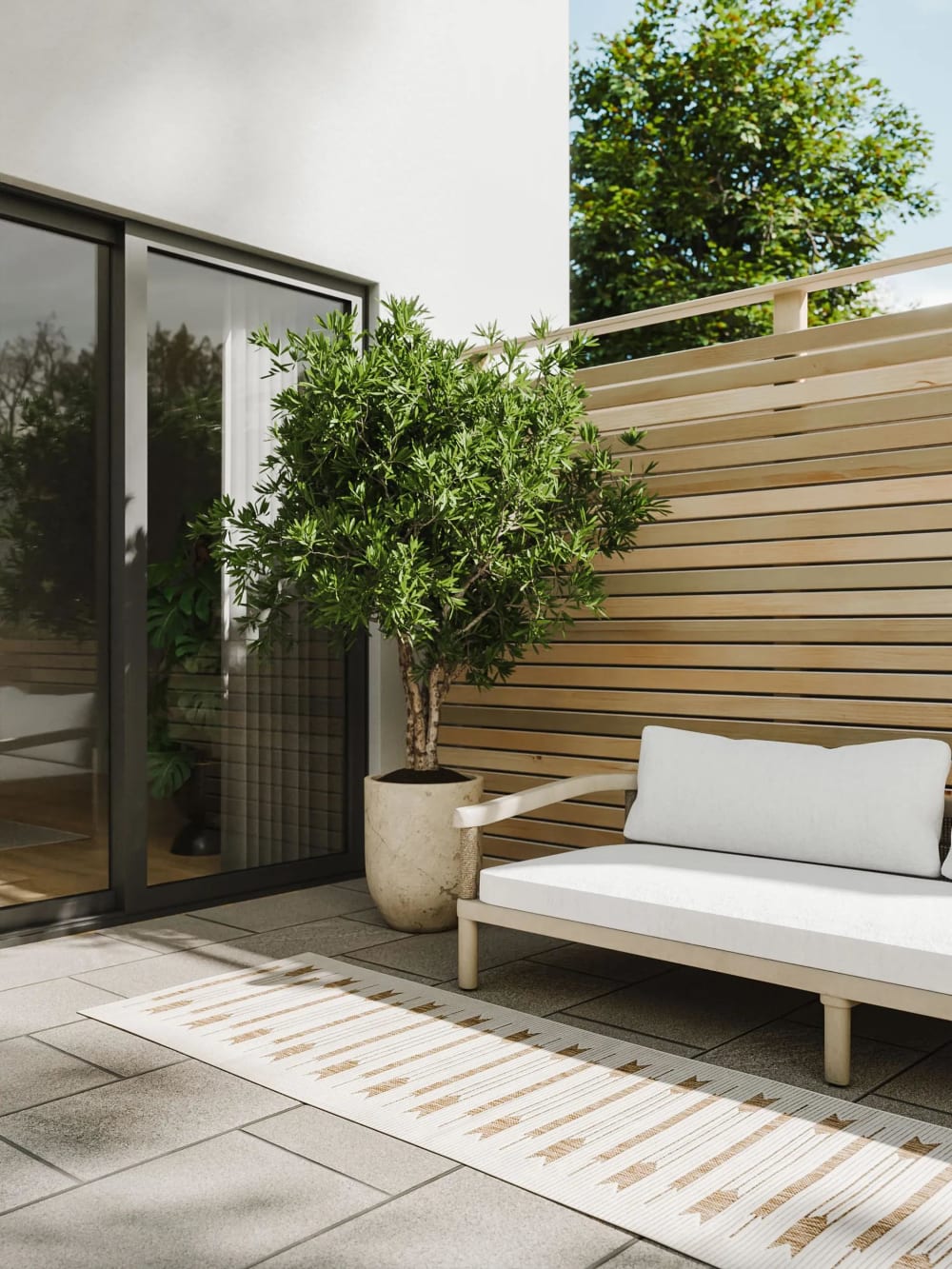 In- & Outdoor-Teppich cream/beige 70x200 - Maisons Du Monde