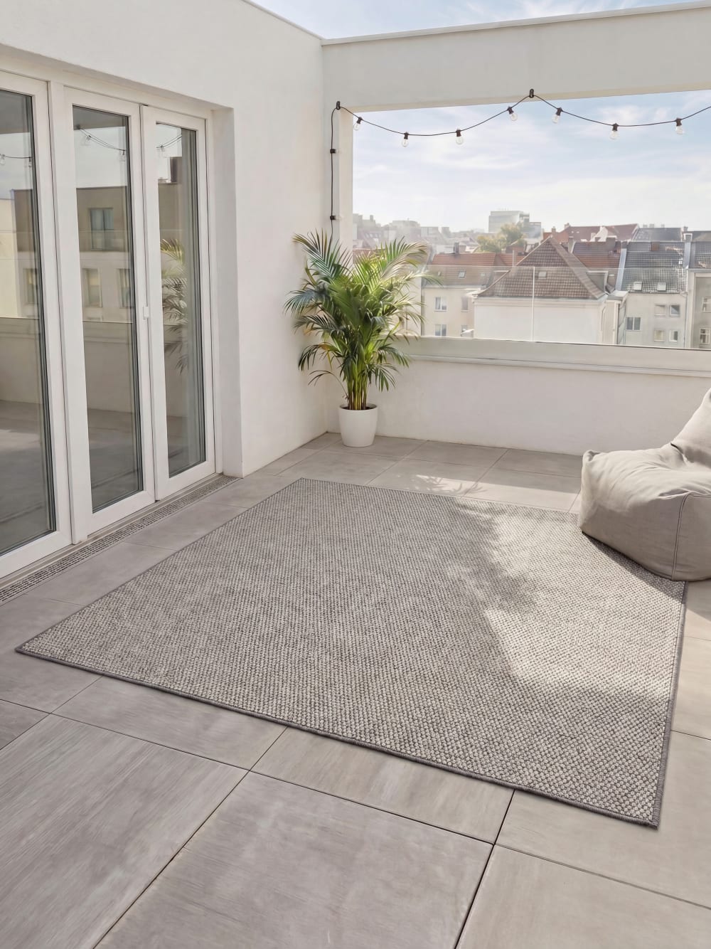 In- & Outdoor-Teppich hellgrau 195x195 - Maisons Du Monde
