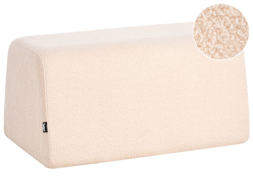 pouf en tissu beige 79x40cm