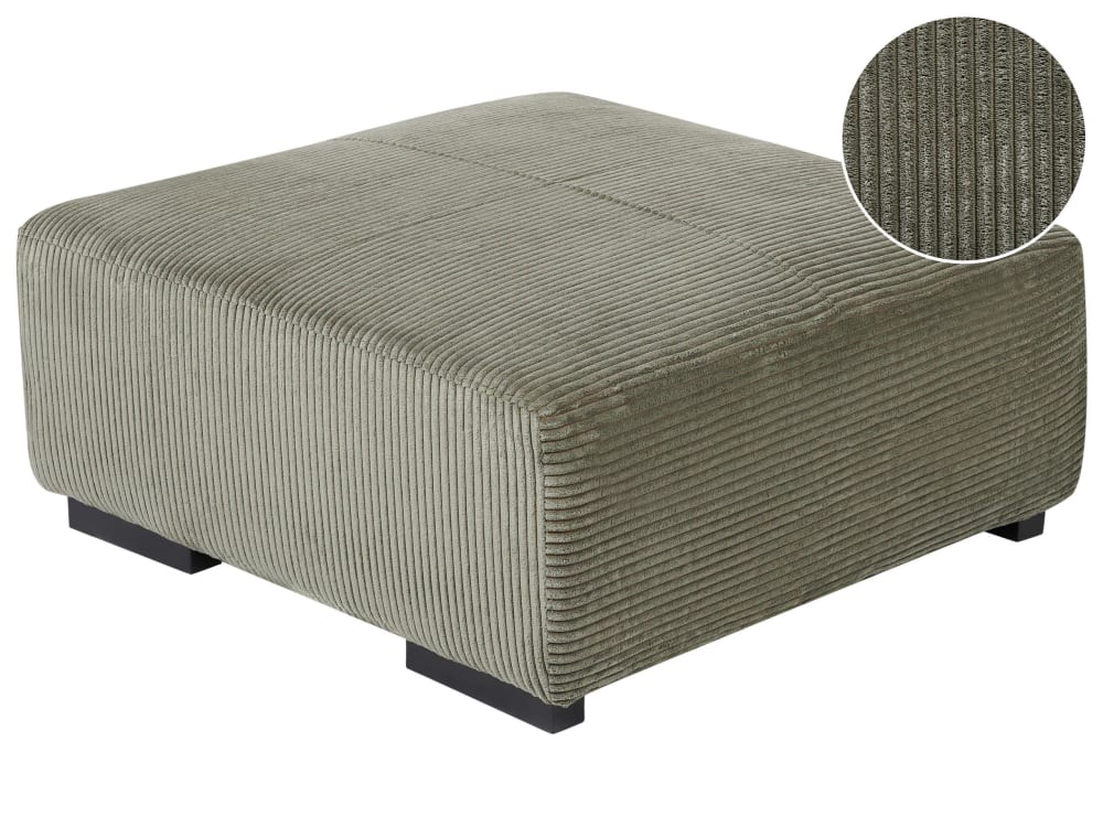 Ottoman velours côtelé vert