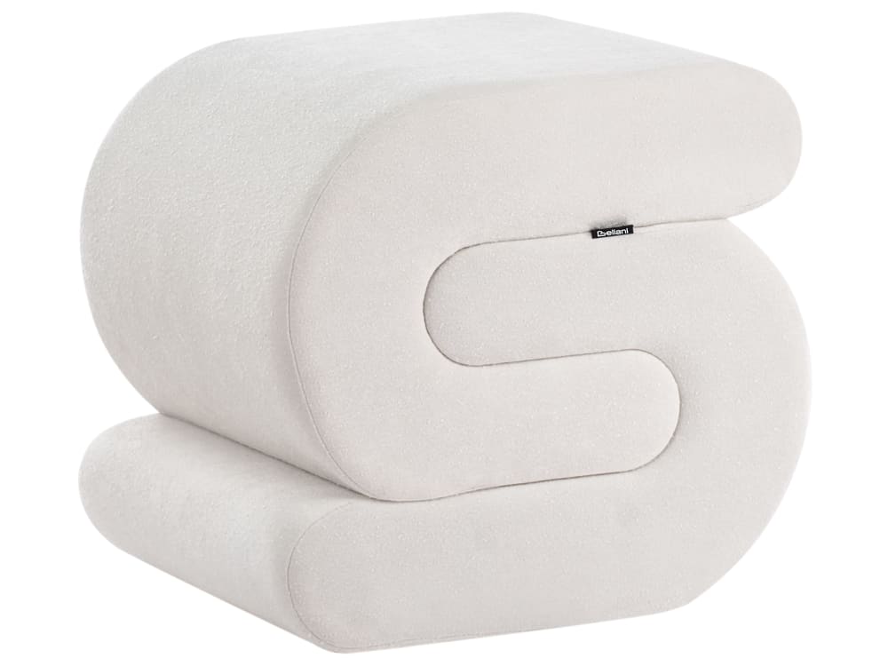 pouf en tissu blanc 45x48cm