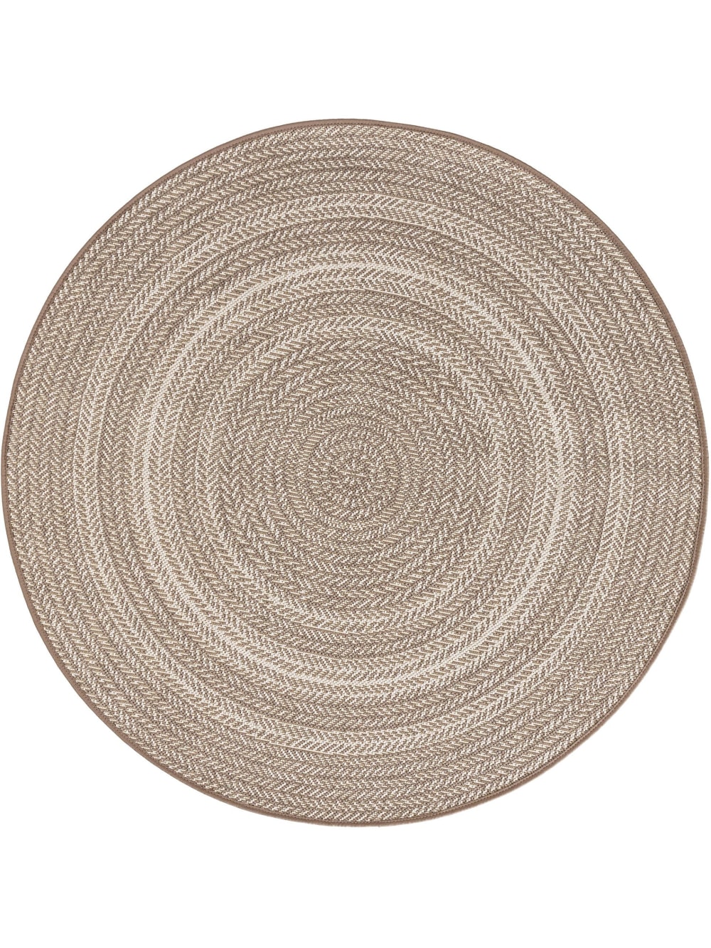 Tapis d'extérieur & intérieur rond crème/taupe D 120