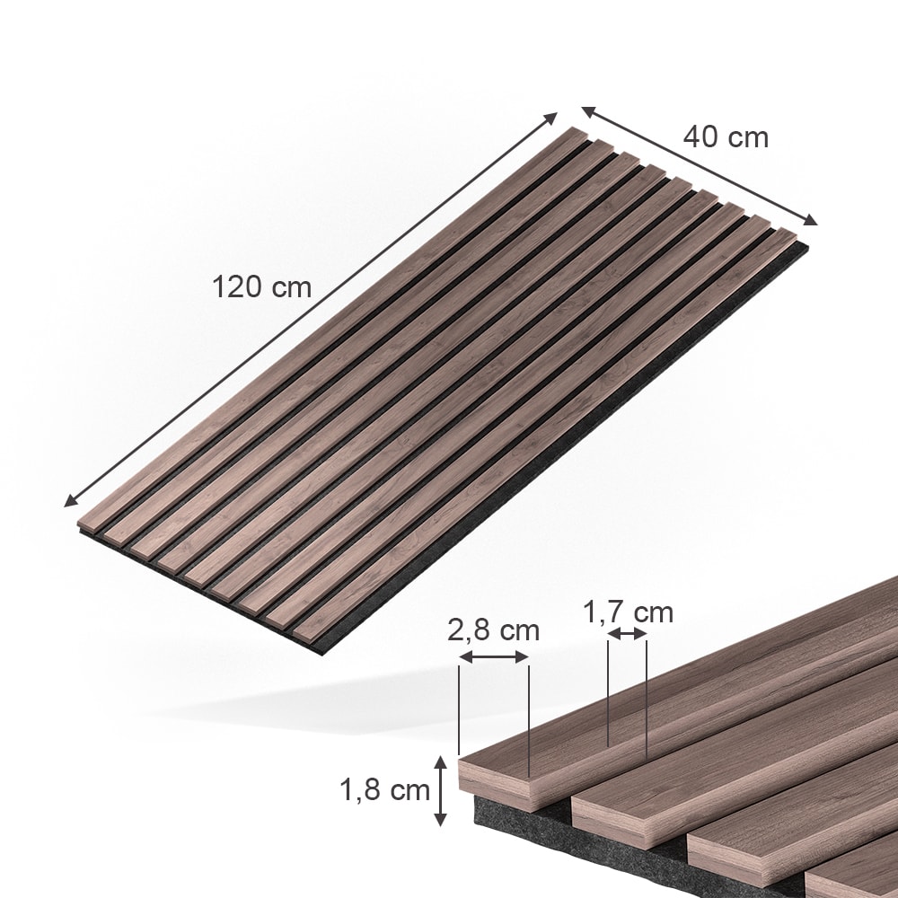 Akustikpaneel 8 Stück Nussbaum/Braun 120x40cm - Maisons Du Monde