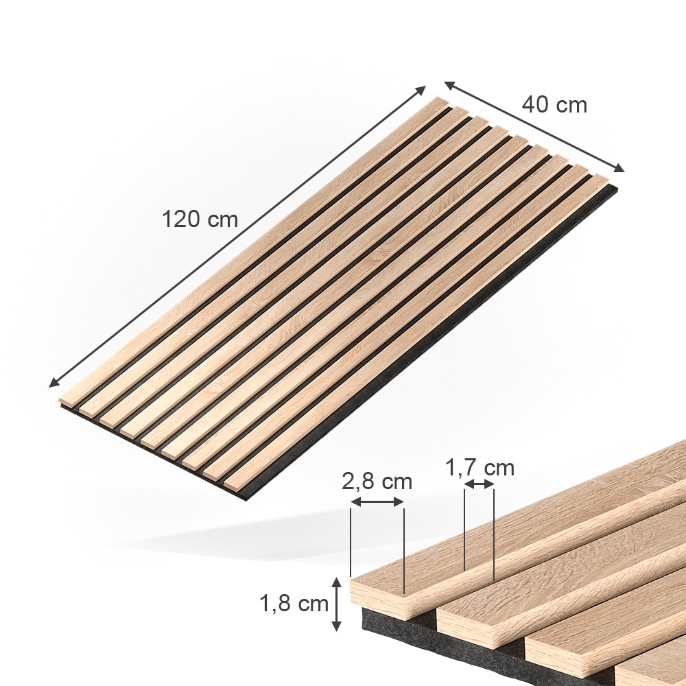 Akustikpaneel 8 Stück Eiche 120x40cm - Maisons Du Monde