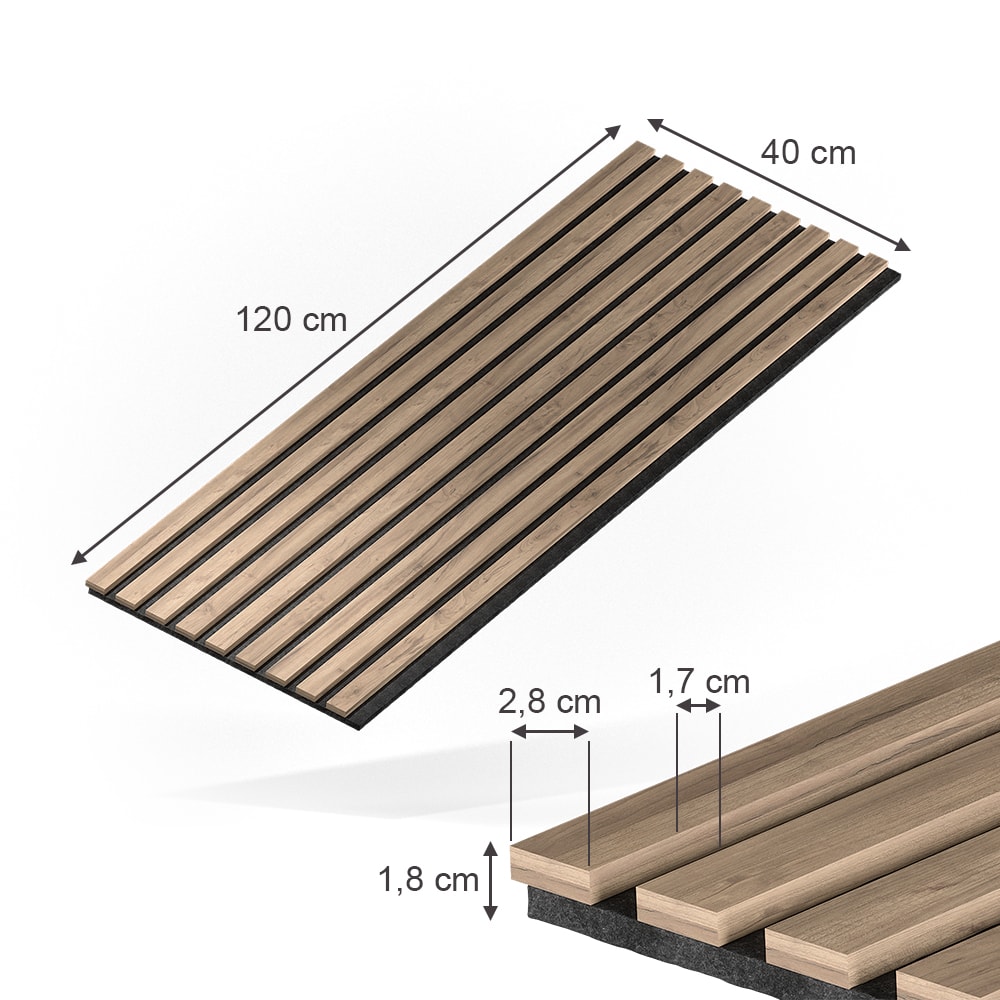 Akustikpaneel 8 Stück Nussbaum 120x40cm - Maisons Du Monde