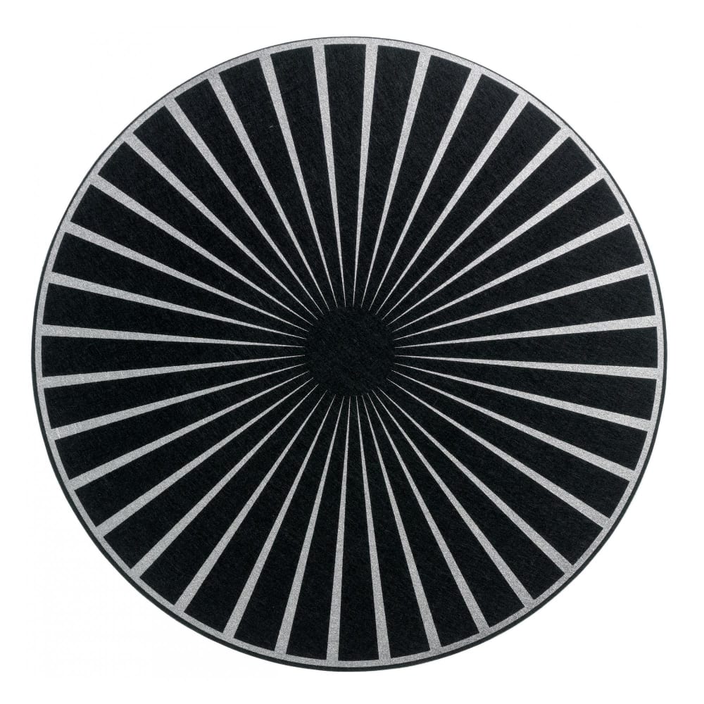 Winkler Mantel individual de poliéster negro/plata