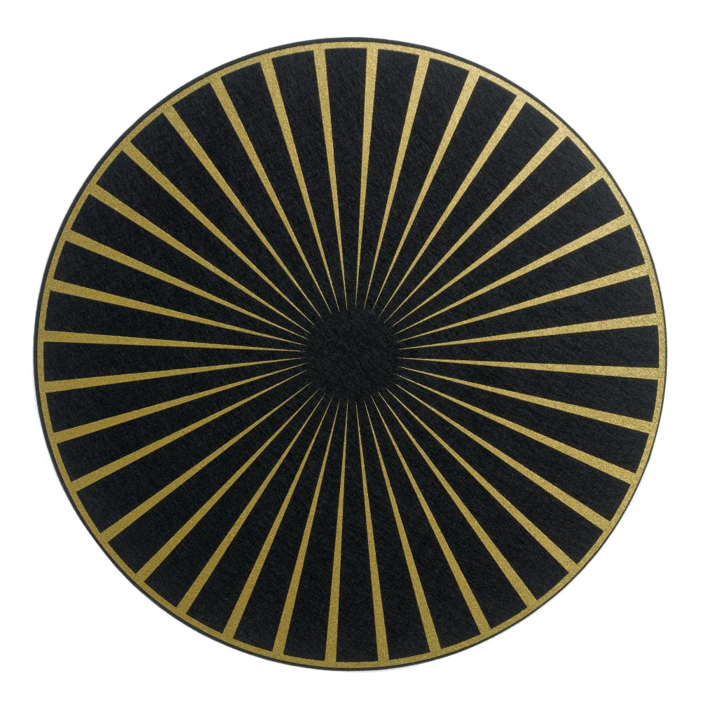 Winkler Mantel individual de poliéster negro/dorado