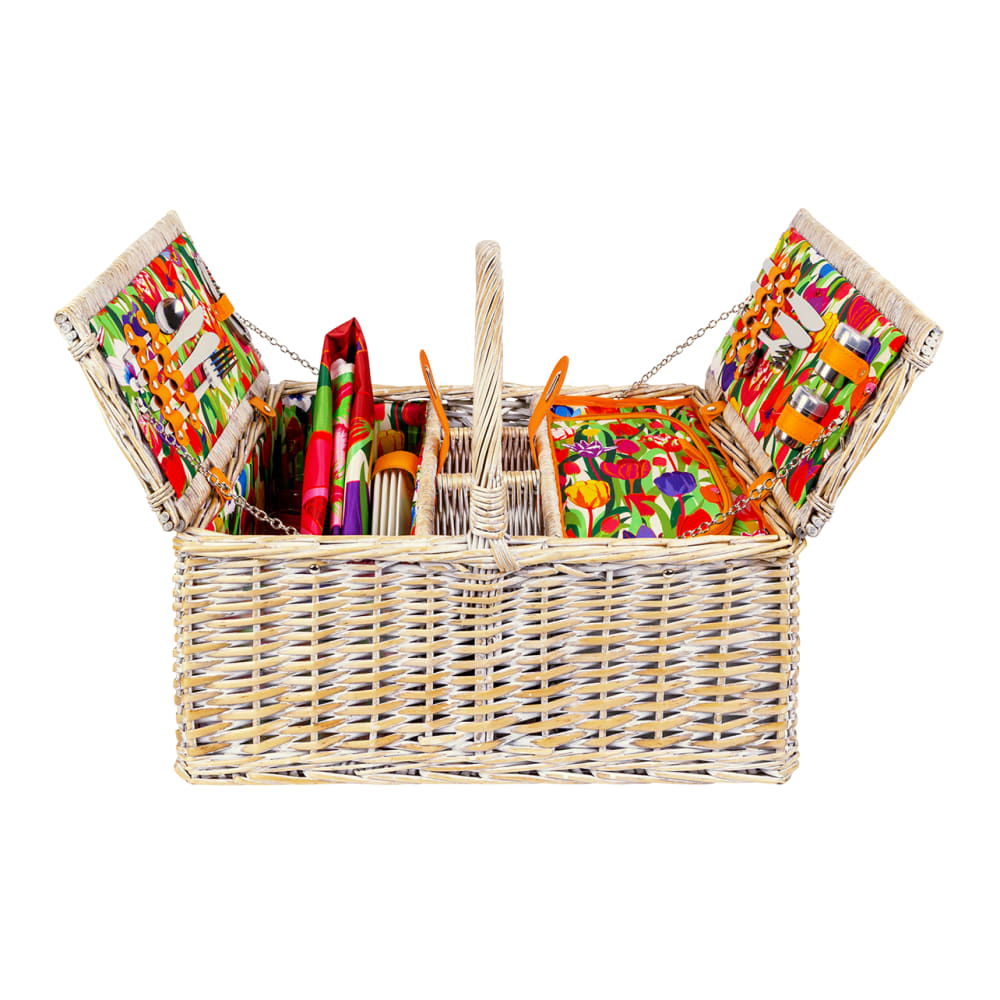 Panier de pique nique   multicolore tissu 50 x 36 x 40 cm