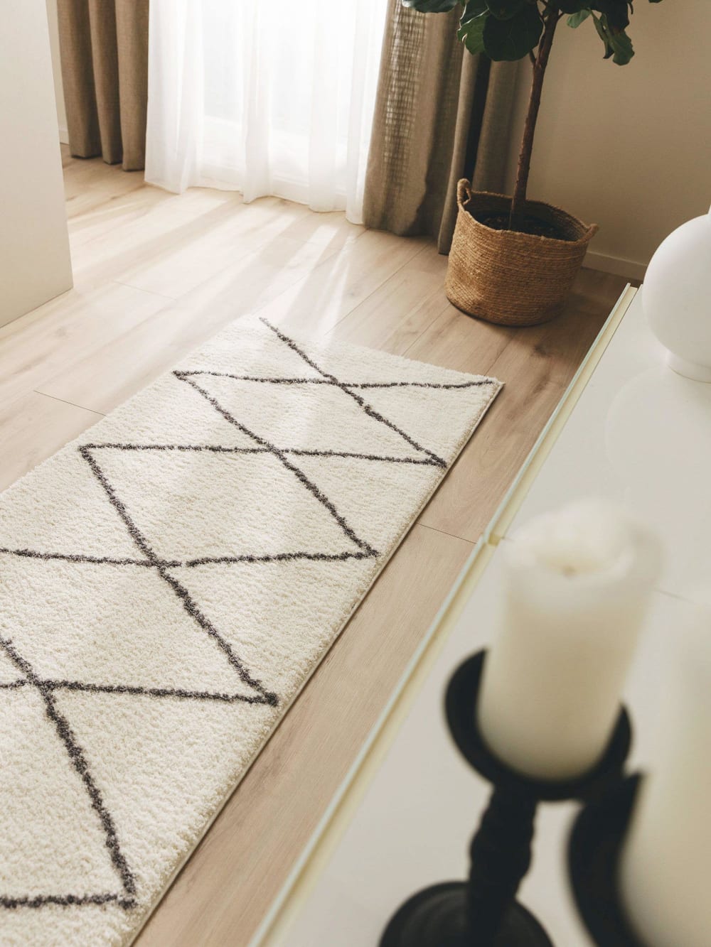 Tapis de couloir crème 80x240 — vue 4