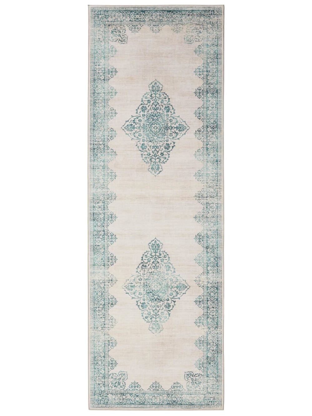 Benuta Läufer türkis 80x240 style vintage Blau Pvc - Polyvinlychlorid