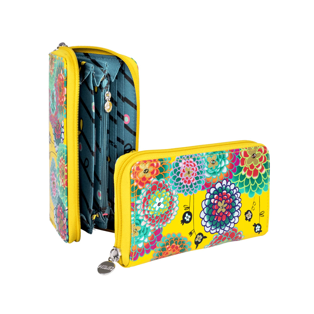 Billetero  amarillo nailon  19 x 0 x 11 cm