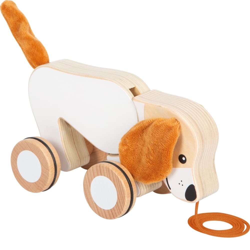 Small foot company Nachziehtier Hund mit Knisterohren BEIGE HOLZ Baby