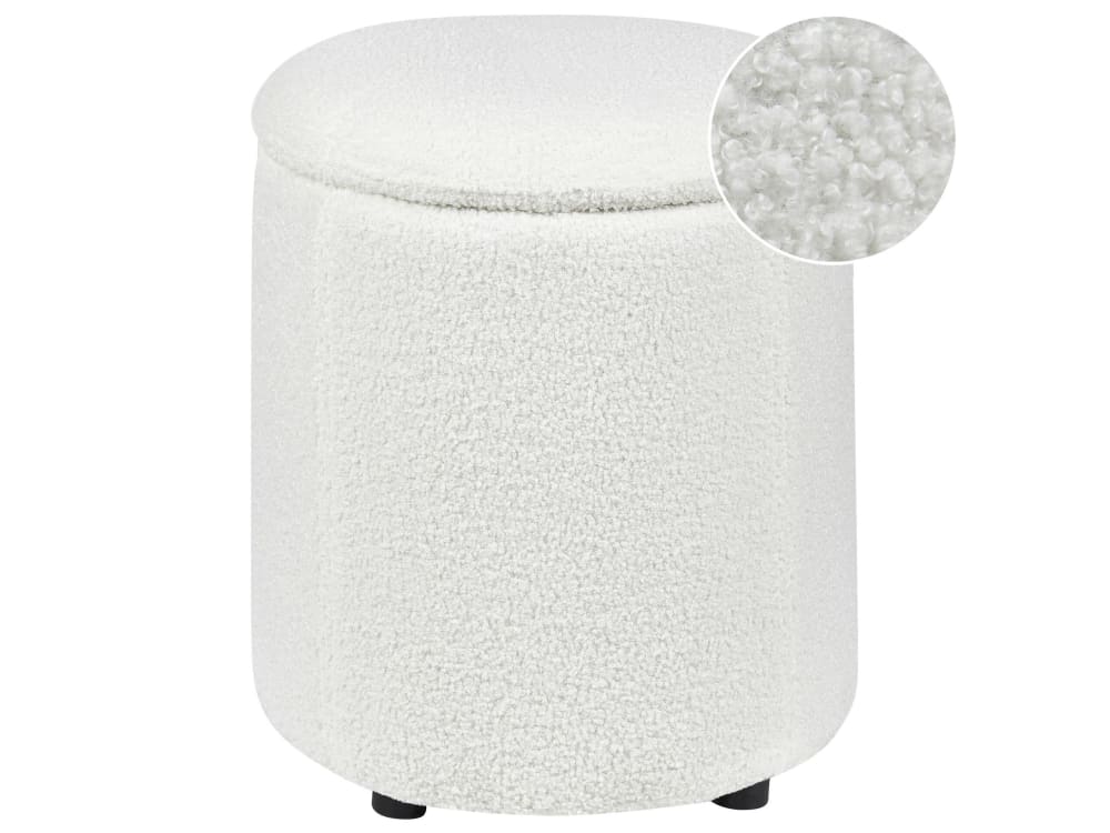 pouf en tissu blanc 38x40cm