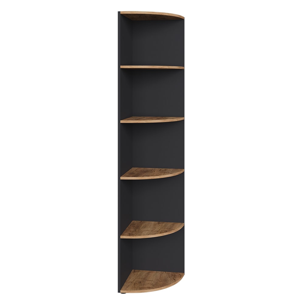 Étagère d’angle anthracite/chêne