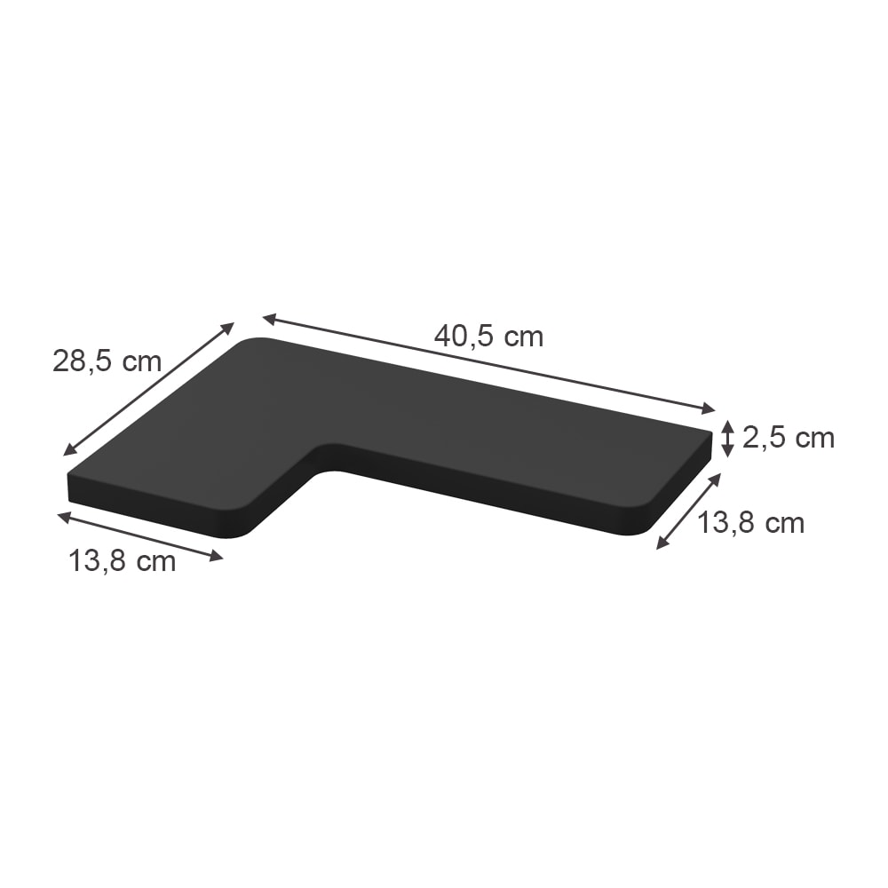 Étagère dangle lot de 3 noir 40.5x2.5cm