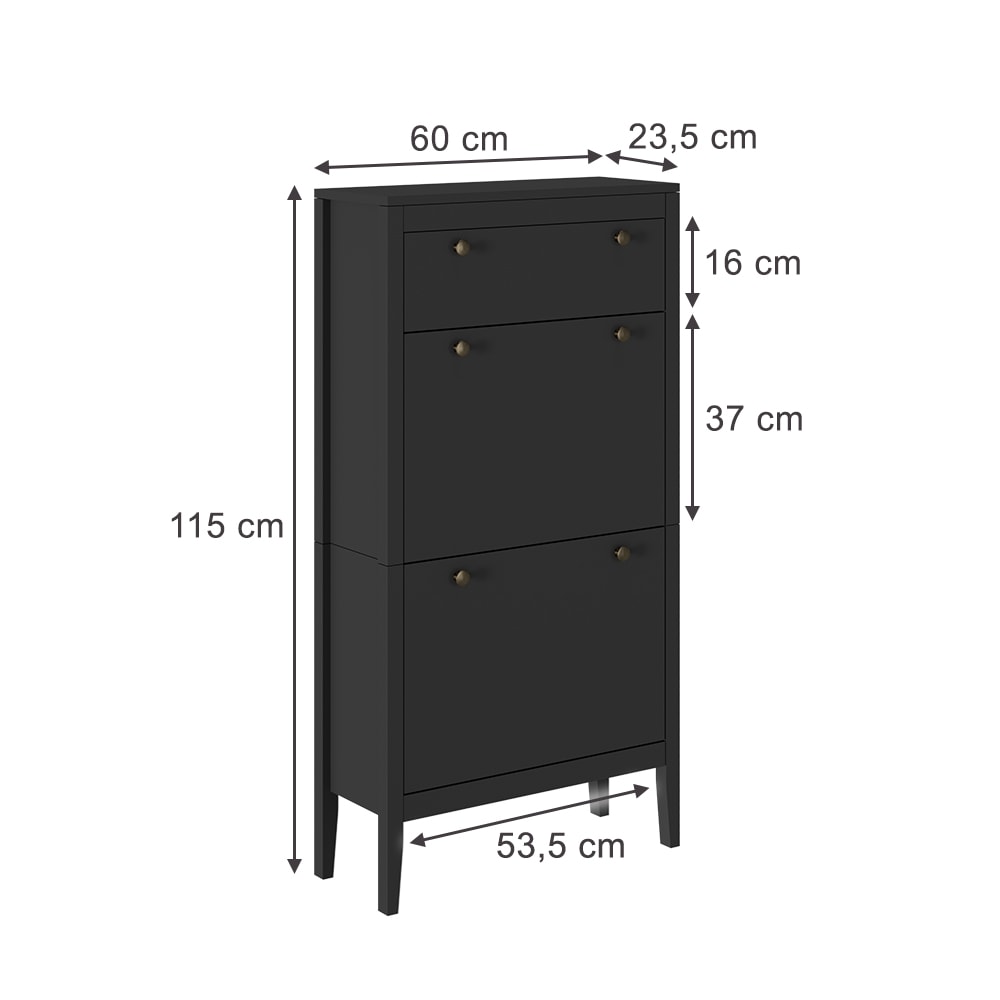 Schuhschrank Schwarz 60x115cm - Maisons Du Monde