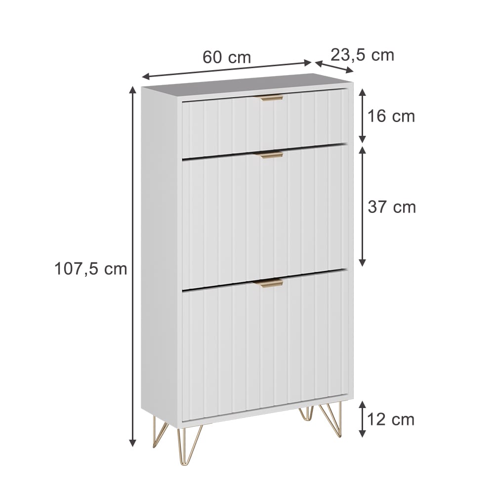 Schuhschrank 2 Fächer Weiß 60x107.5cm - Maisons Du Monde