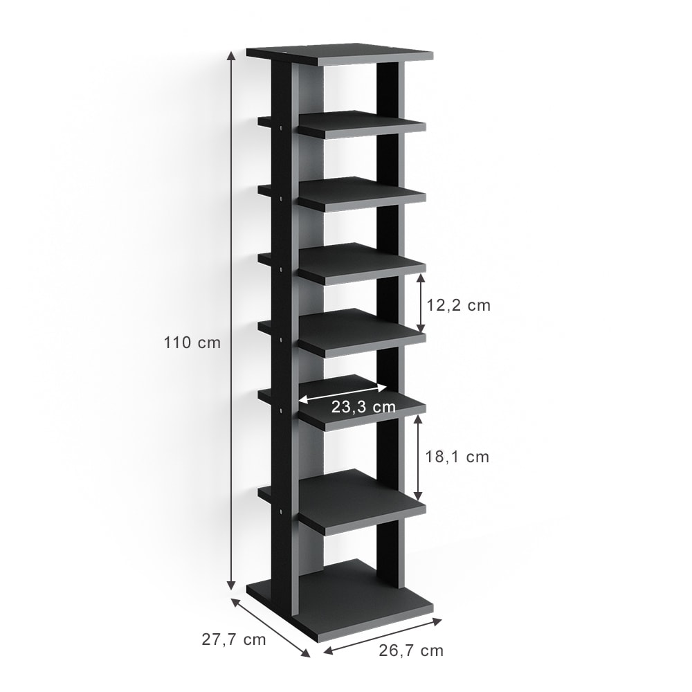 Schuhschrank, Anthrazit 26.7 x 110cm - Maisons Du Monde