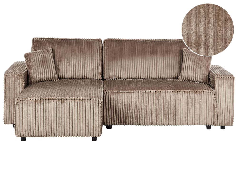 Canapé convertible en - tissu marron