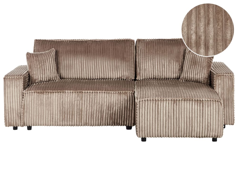 Canapé convertible en - tissu marron