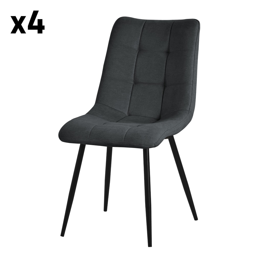 4x sillas de comedor antracita acolchado tapizado suave con respaldo