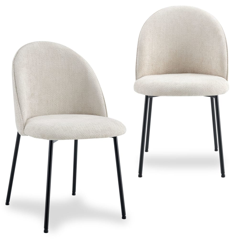 IDIMEX 2er-Set Esszimmerstühle mit Stoffbezug, weiß style modern - Pes - Polyester