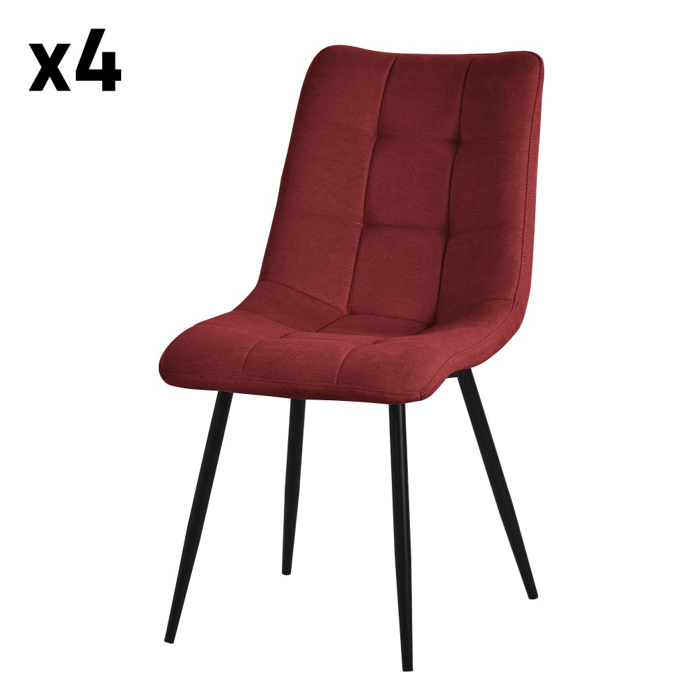 lot de 4 chaises salle - rouge