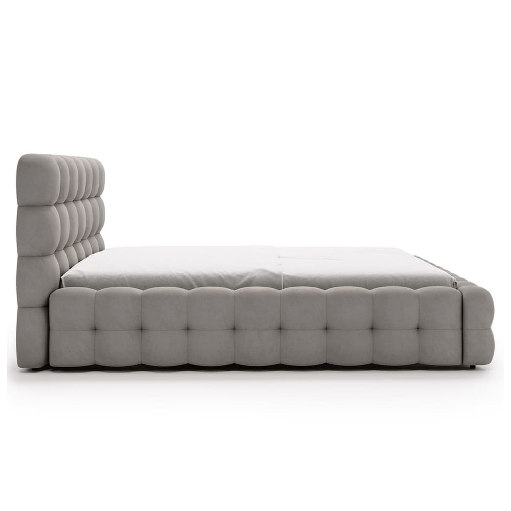 Lit coffre king size 180x200 cm sommier inclus gris Lit coffre king size 180x200 cm sommier inclus gris