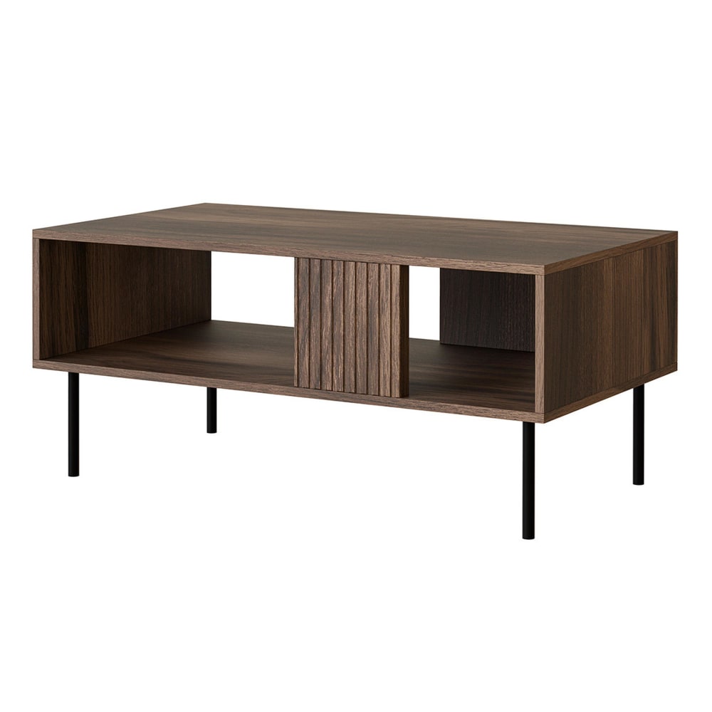Table basse industrielle L100cm effet bois