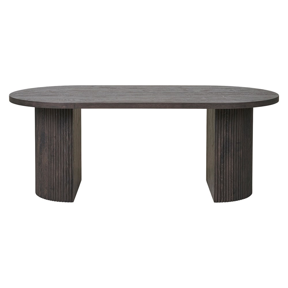 Table basse ovale effet bois foncé 120x45cm
