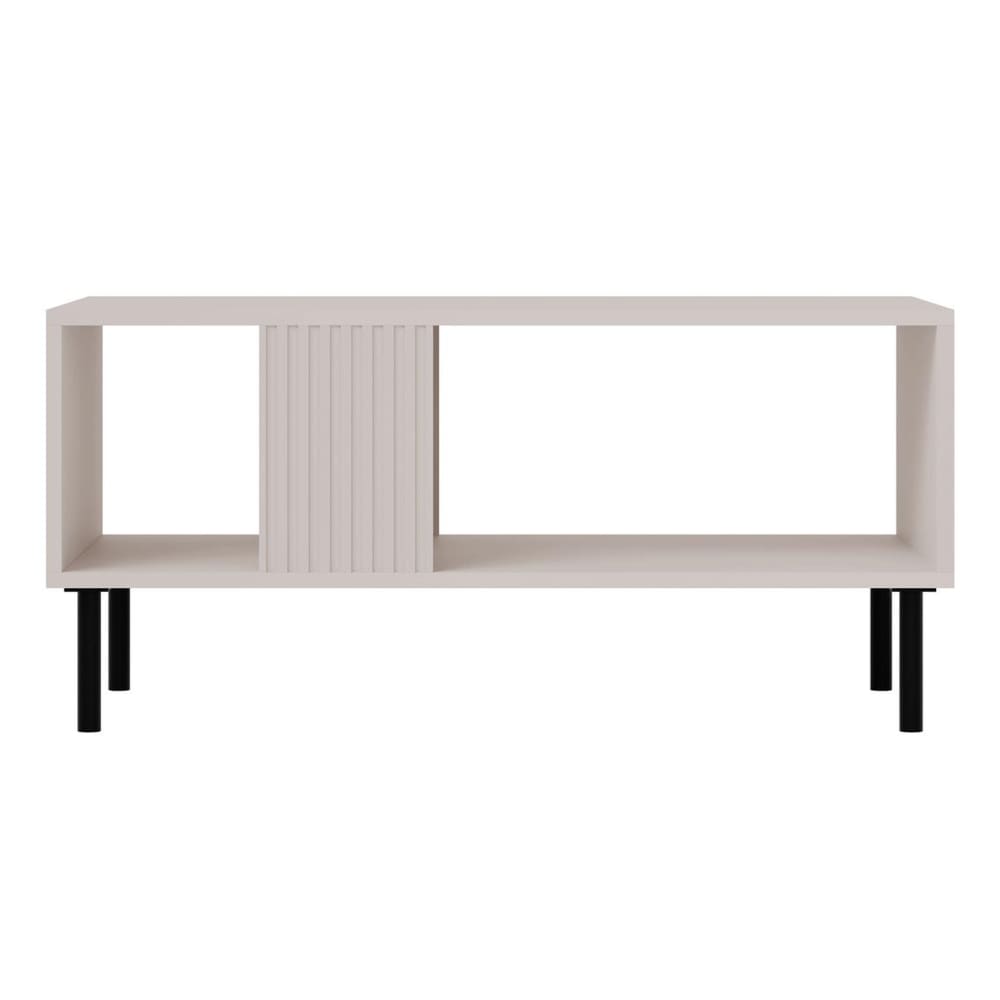 Table basse contemporaine 1 niche L92cm écru