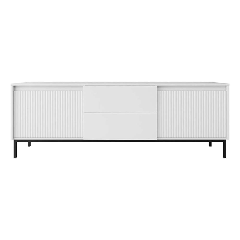 Meuble TV 2 portes 2 tiroirs 174cm blanc