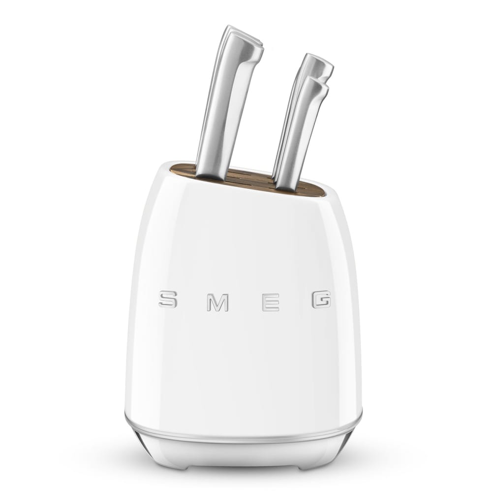 Bloc 6 couteaux vintage blanc Smeg