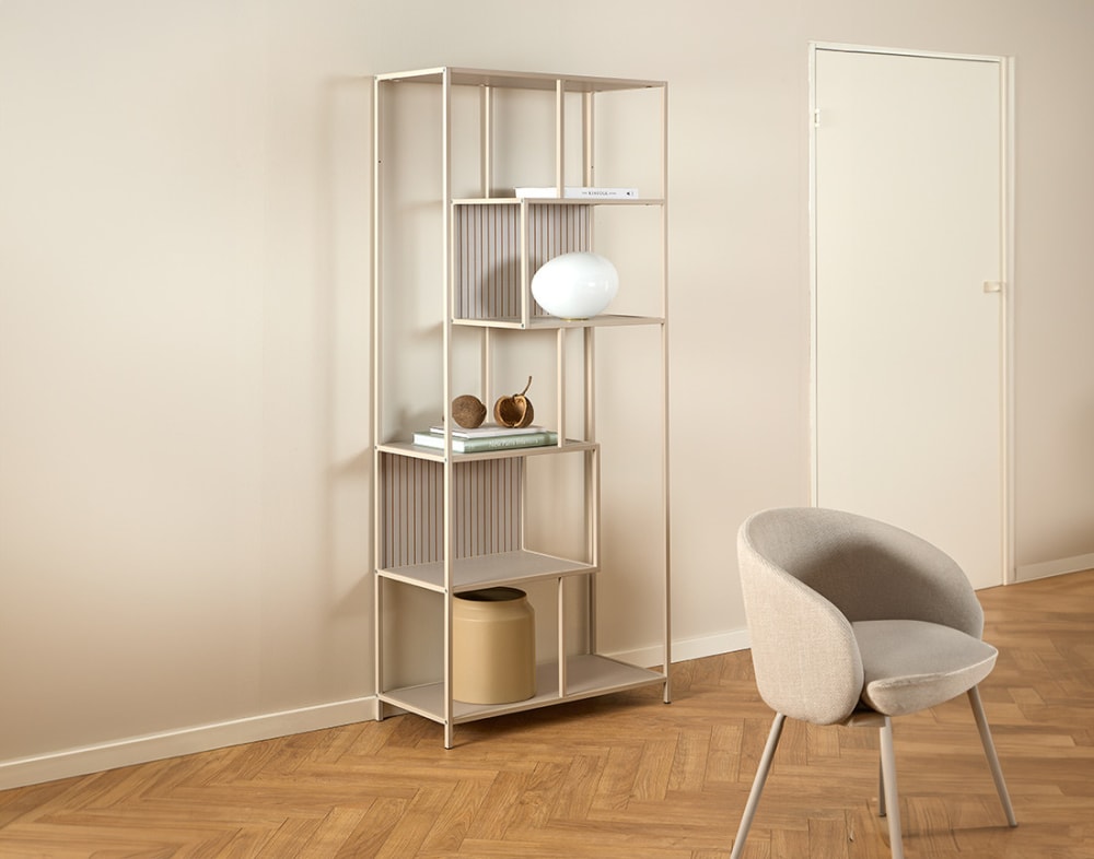 Étagère industrielle en acier et métal 77 x 185 cm gris