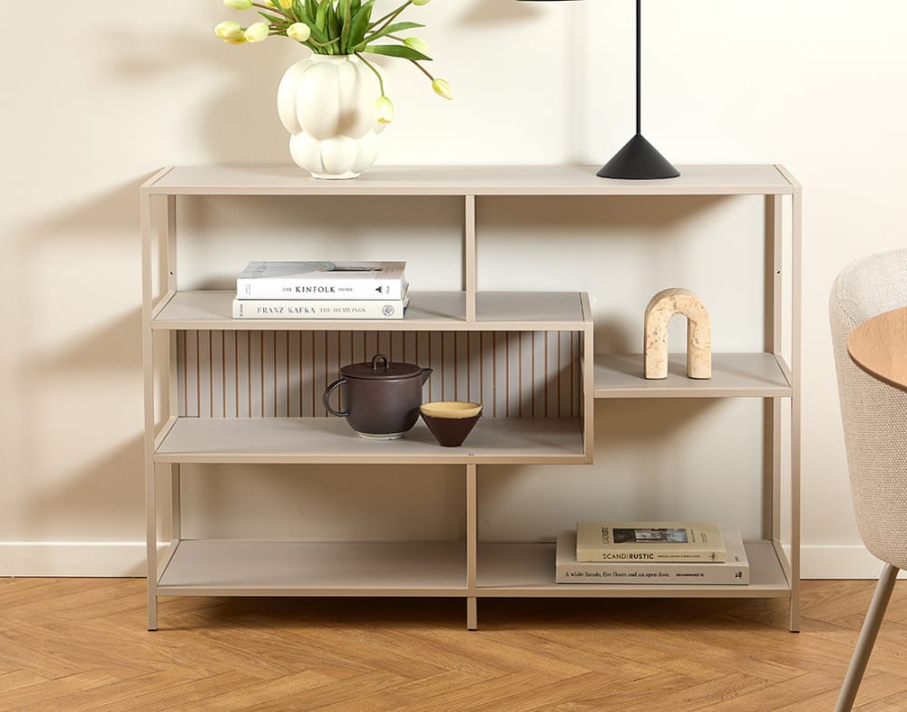 Étagère industrielle en acier et métal 114cm gris