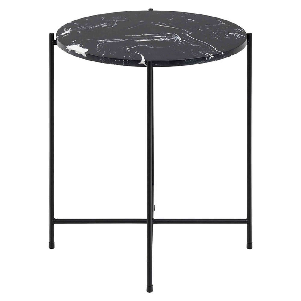 Table basse plateau en marbre L42cm noir