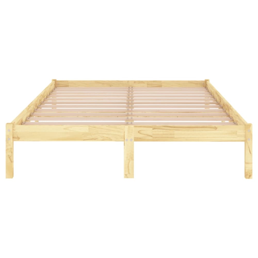 Lit double sans matelas bois beige 160x200 cm