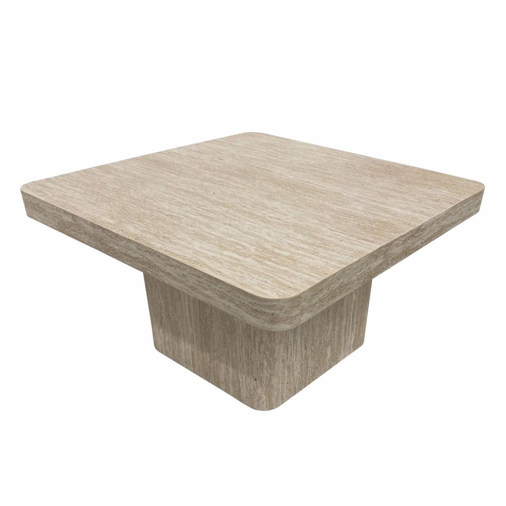 Oviala 80 cm quadratischer Couchtisch mit natürlicher Optik Beige Holz